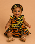African Baby Dress with Matching Floral Headband | 2–4 Months(429kr)