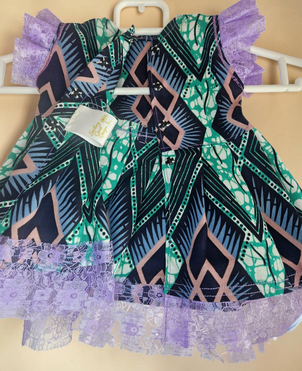 African Waxprint Baby Girl Dress & Headband(449 kr)