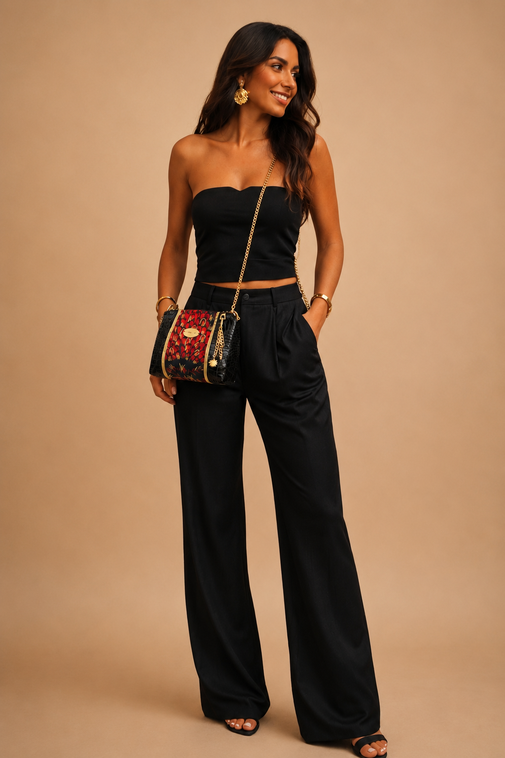 African waxprint & Croco Crossbody Bag (695kr)