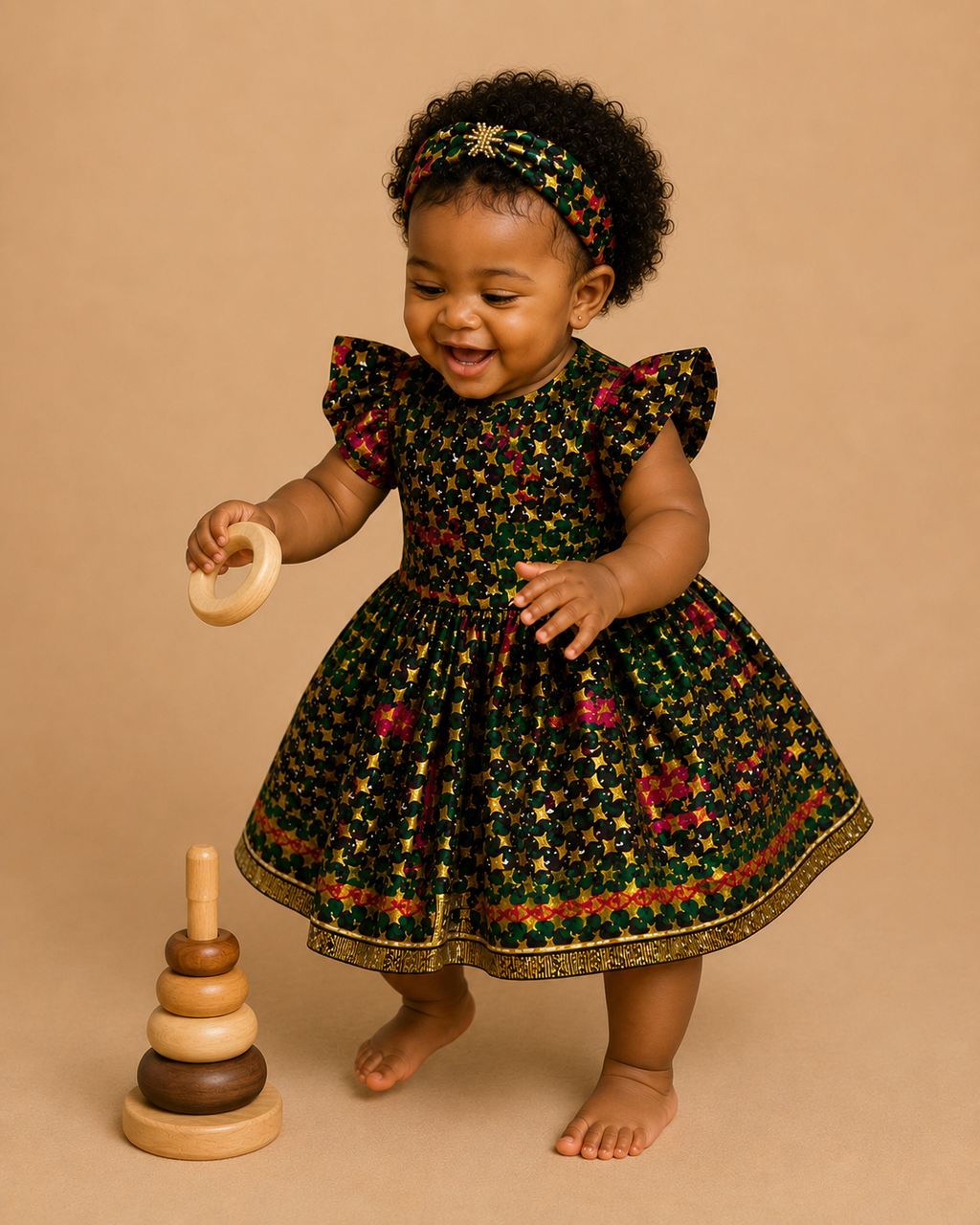 African Wax Print Dress & Matching Headband | 12–18 Months(499 kr)