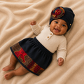 African Wax Print Baby Skirt & Hat Set (399 kr)