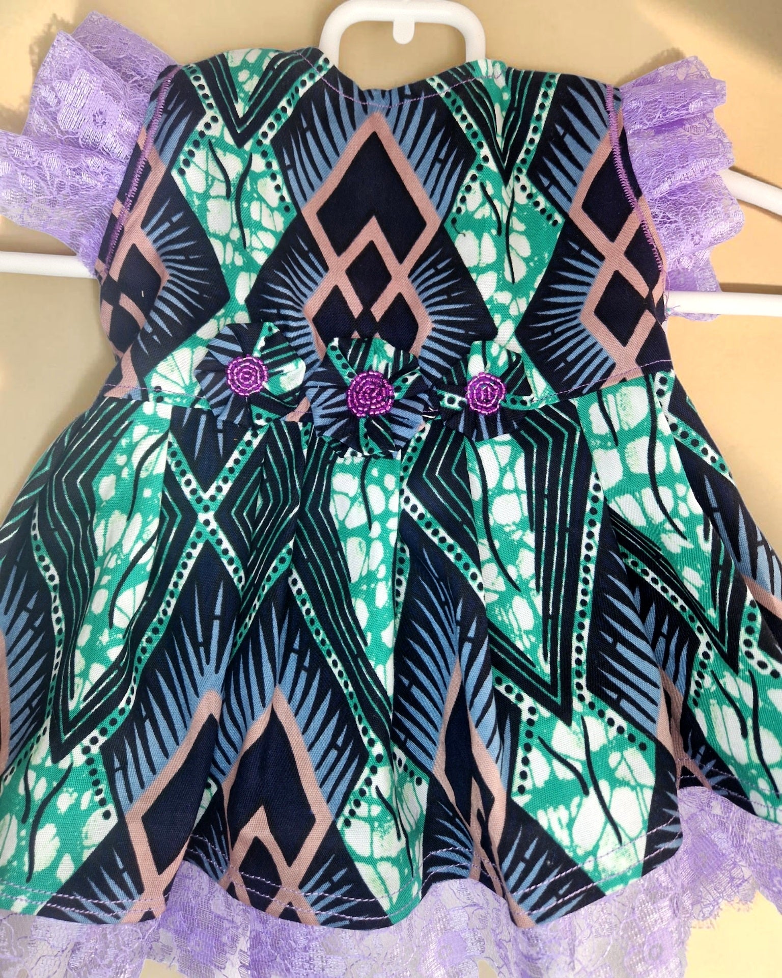 African Waxprint Baby Girl Dress & Headband(449 kr)
