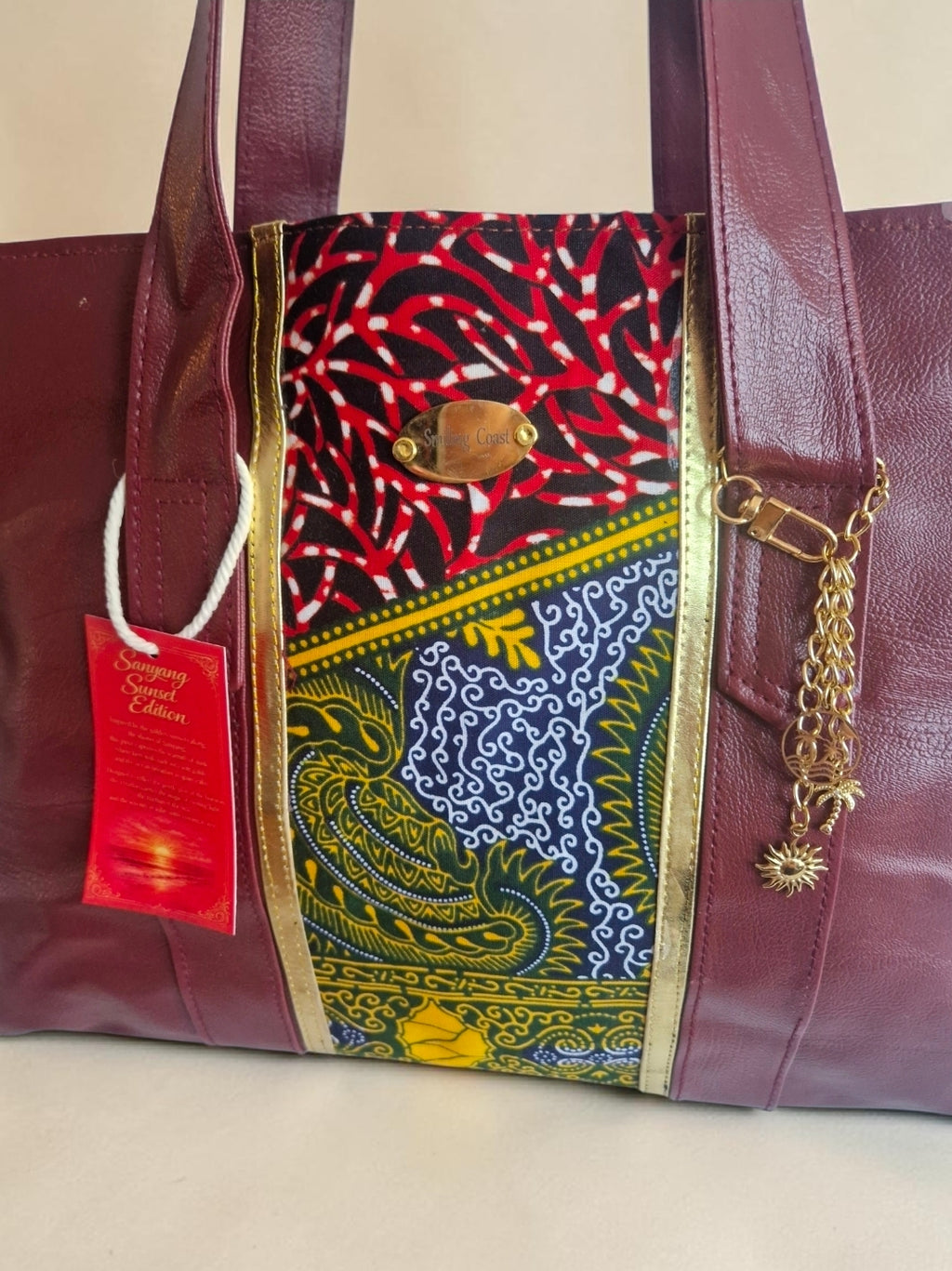 African waxprint/Vegan Leather -Shopper bag (995 kr)