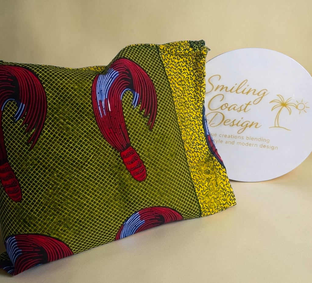 Luxury African waxprint/Vegan Leather  Totebag Set  (995 kr)