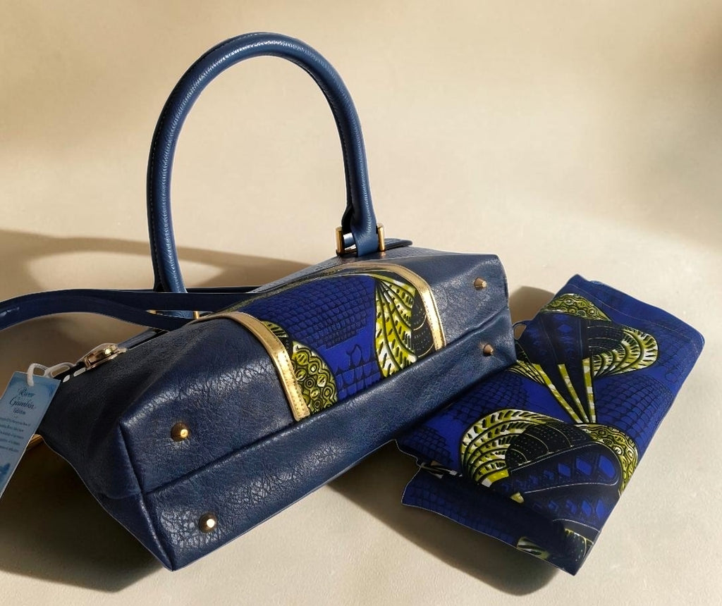 African waxprint/Vegan Leather Shoulder Bag (895 kr)