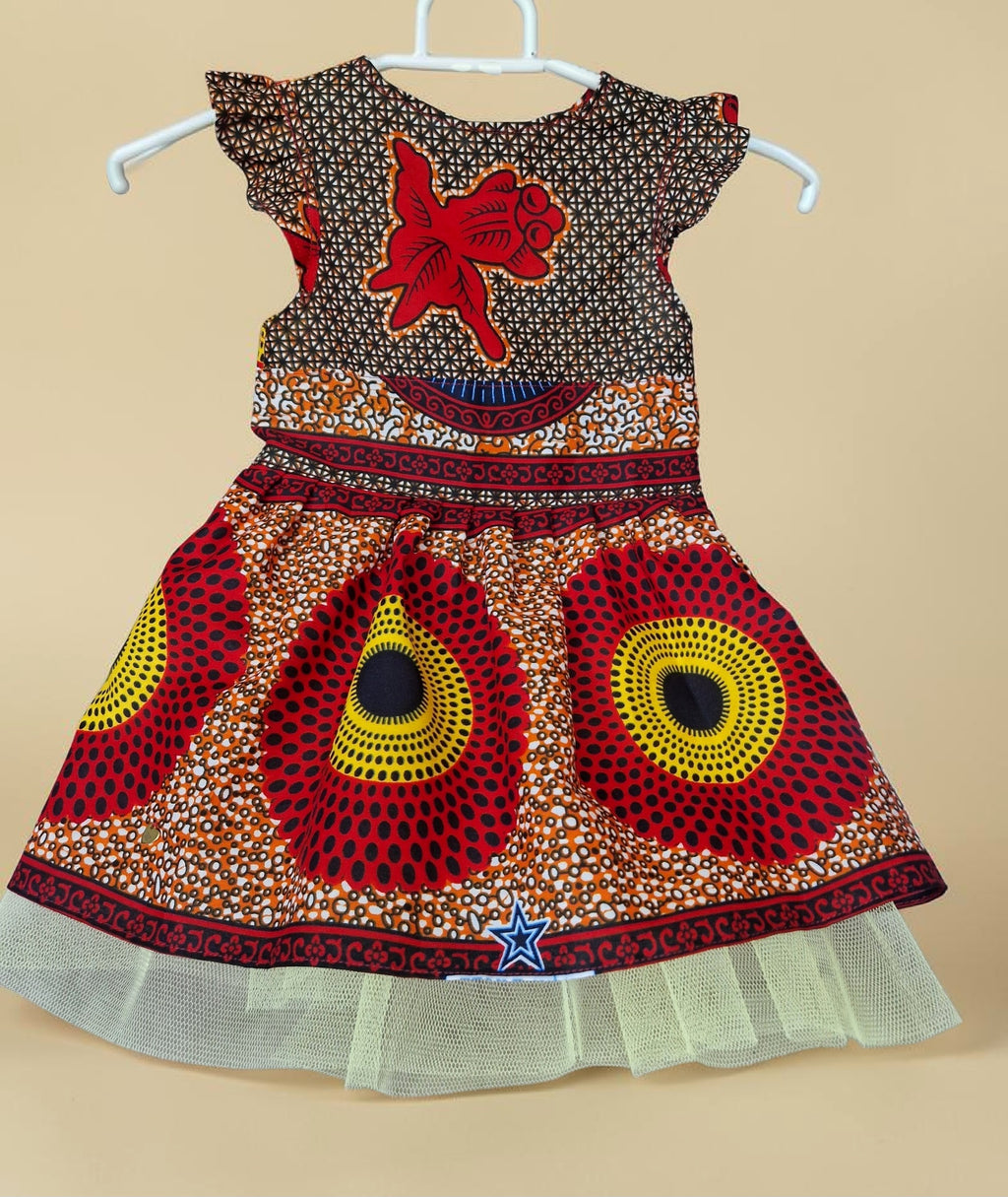 African Wax Print Toddler Dress with Matching Headband – 12–18 Months(549 kr)
