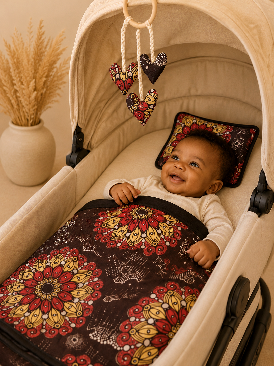 African waxprint/ Baby Stroller Set (995 kr)