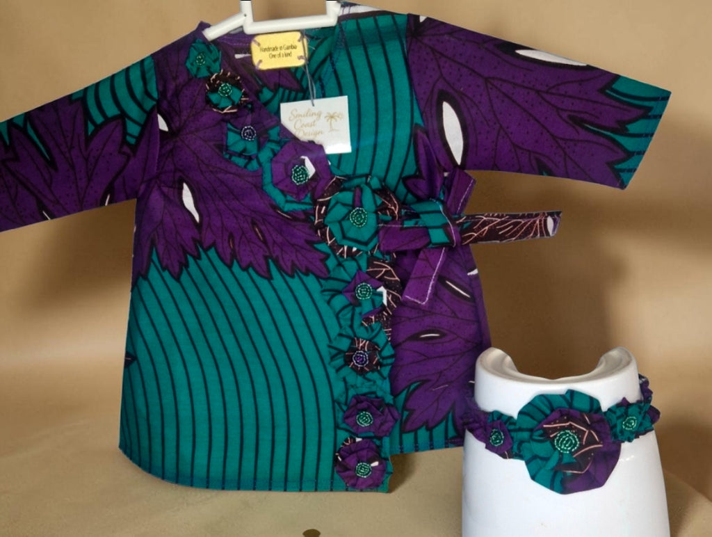 African Waxprint Baby Dress & Headband Set (399 kr)