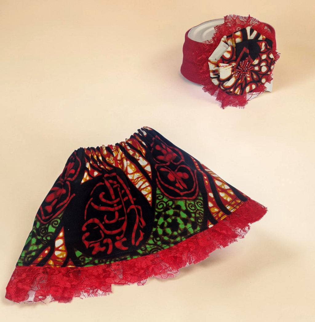 African waxprint Baby skirt & Headband set(349kr)