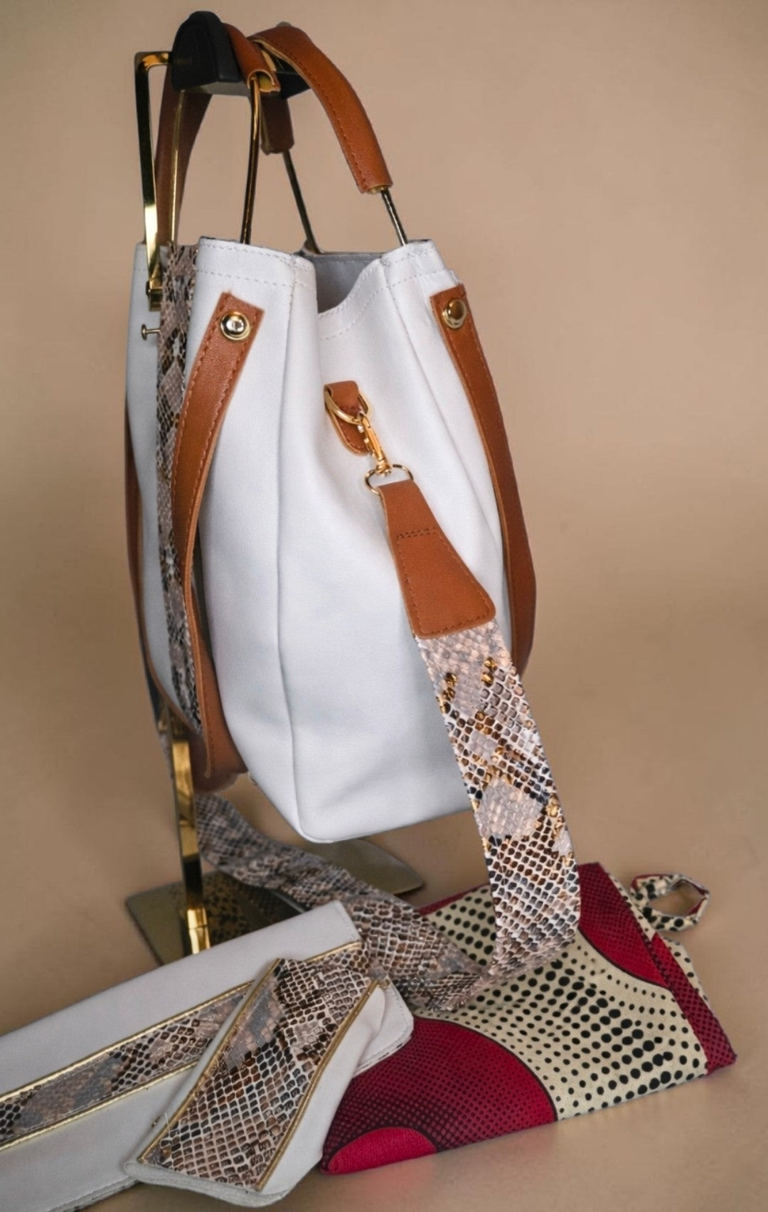 Snakeskinprint Handbag Set (995 kr)