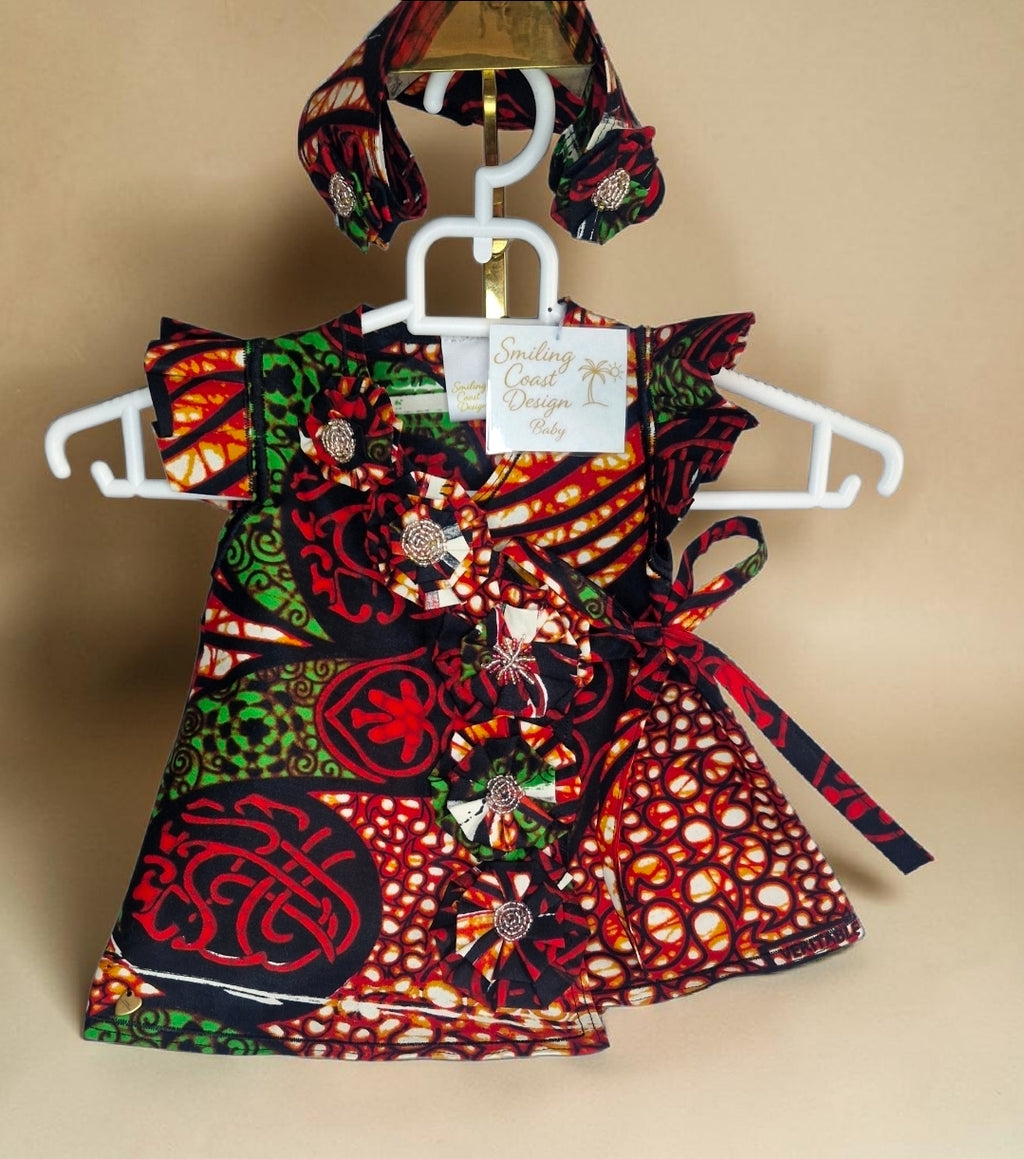 African waxprint Baby dress & Headband Set (399 kr)