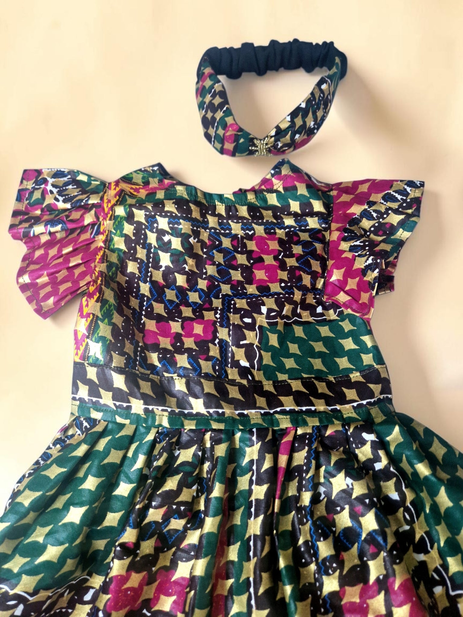 African Wax Print Dress & Matching Headband | 12–18 Months(499 kr)