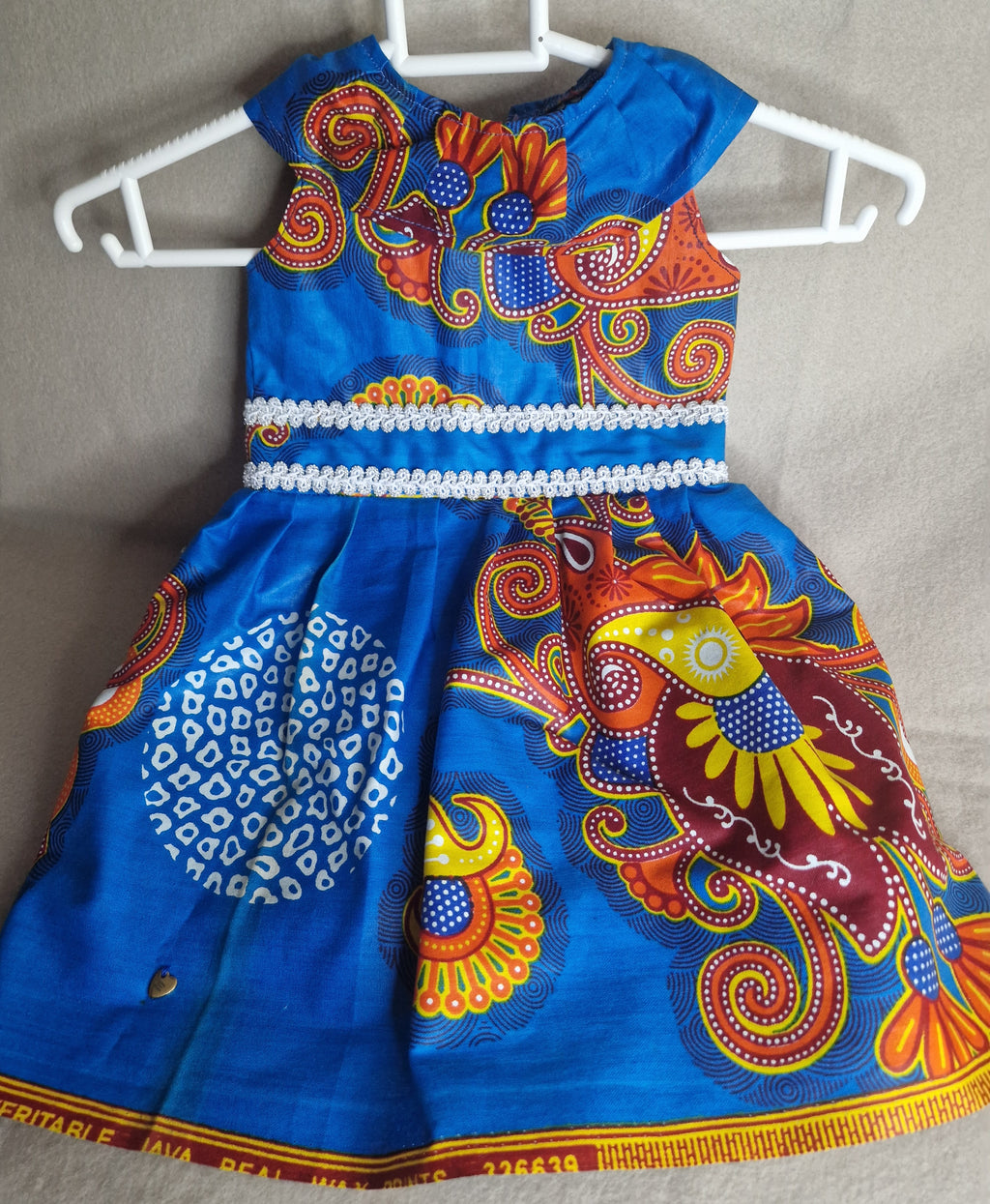 African Baby Dress – 12 Months | Blue Wax Print Dress(499kr)