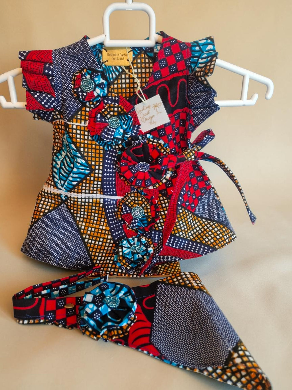 African waxprint Baby Dress and headscarf (399 kr)