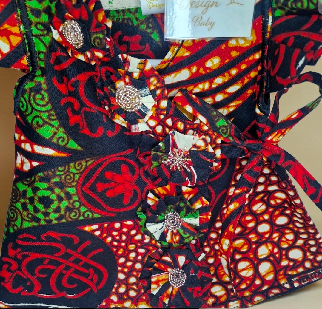 African waxprint Baby dress & Headband Set (399 kr)
