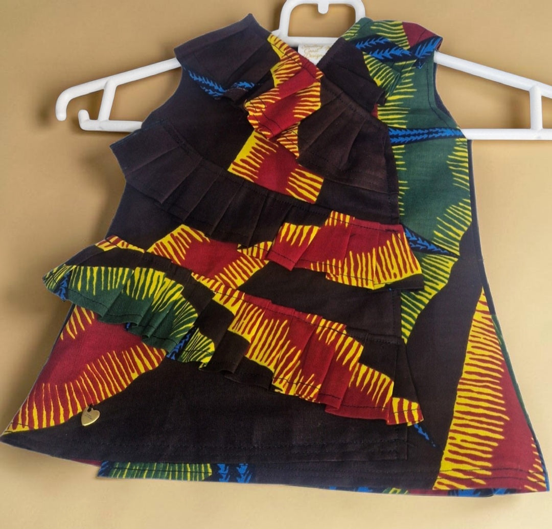 African Wax Print Baby Girl Dress & Matching Headband(429 kr)