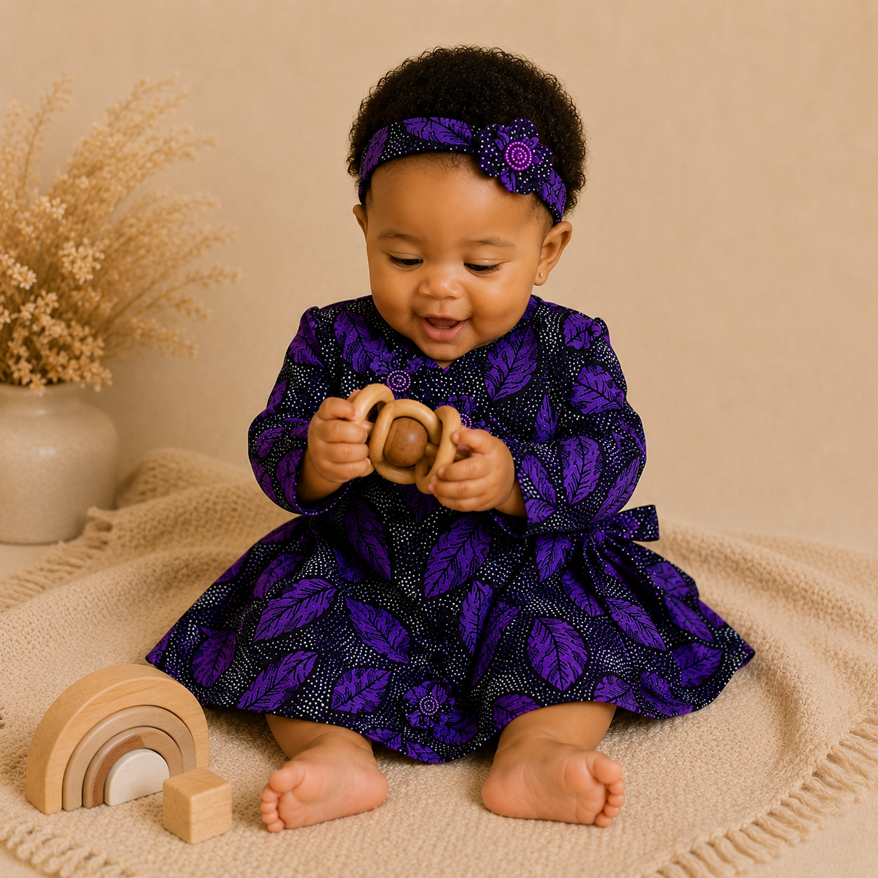 African waxprint Baby Dress & Headband (399 kr)