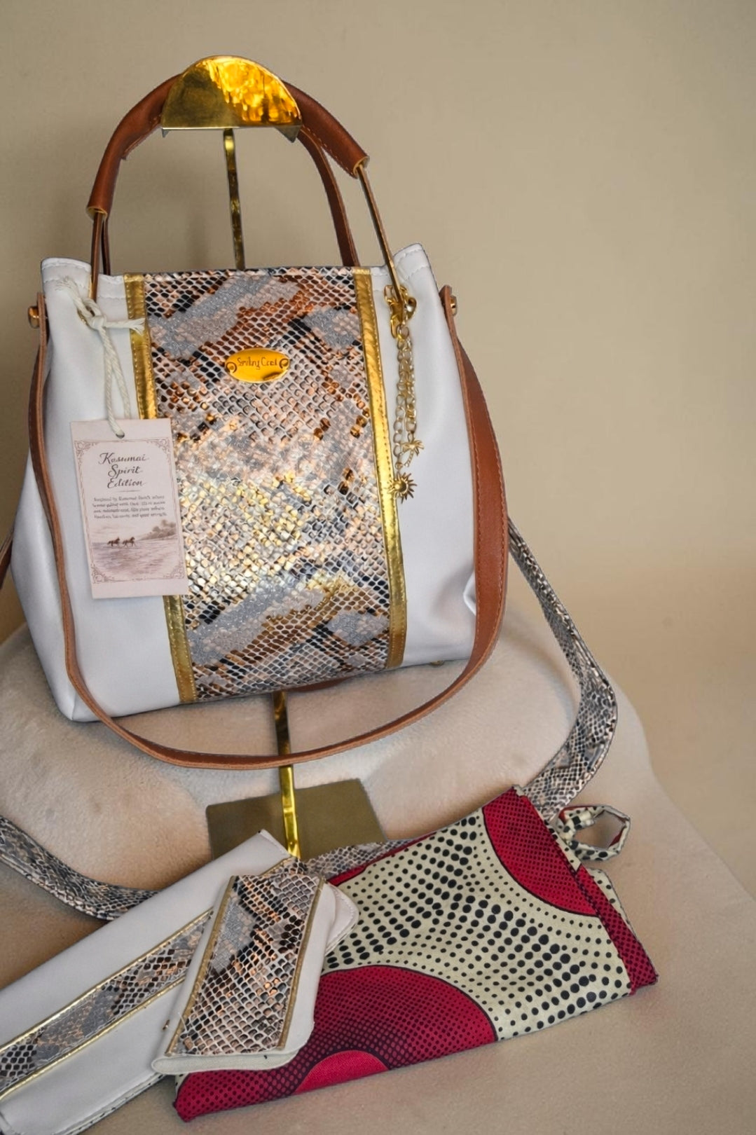 Snakeskinprint Handbag Set (995 kr)