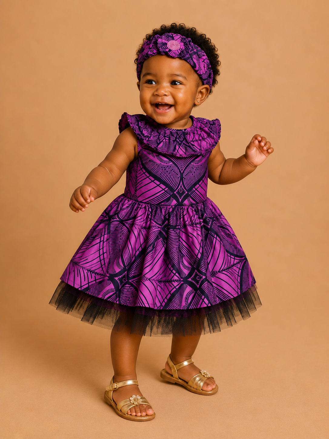 Hot Pink African Print Baby Dress with Matching Headband | 12–18 Months(549 kr)