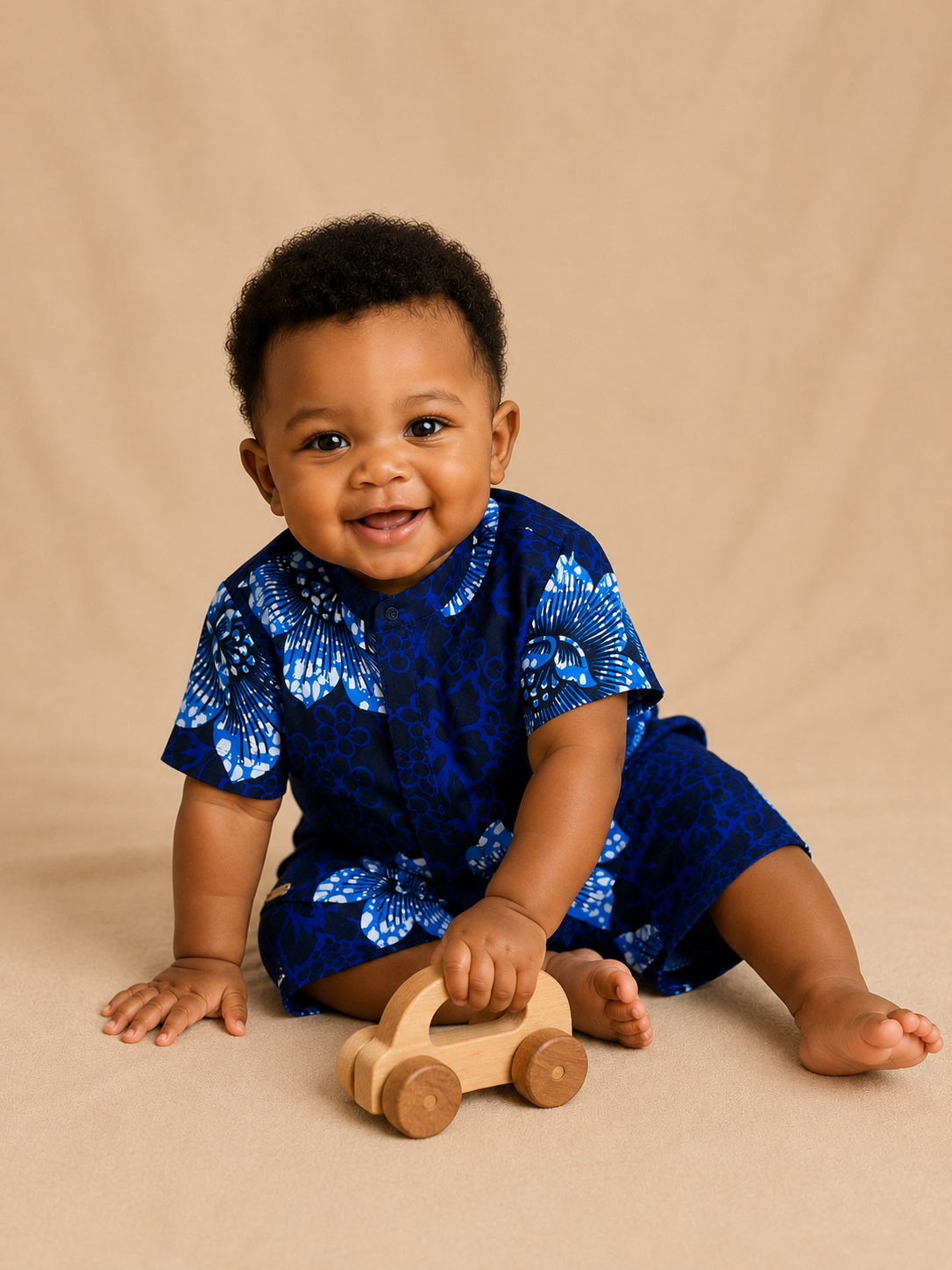 African Wax Print Baby Boy Set | Shirt & Shorts | Size 2–6 Months(449 kr)