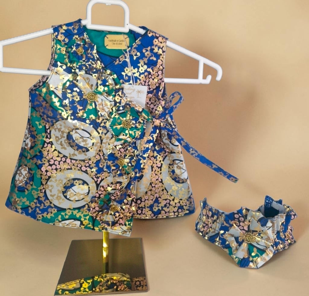 African waxprint Baby Dress & Headband Set (349 kr)