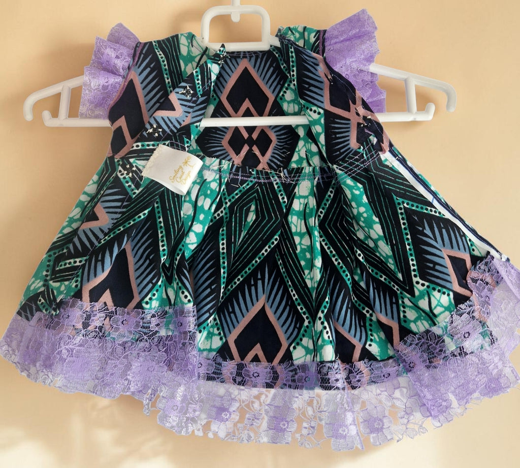 African Waxprint Baby Girl Dress & Headband(449 kr)
