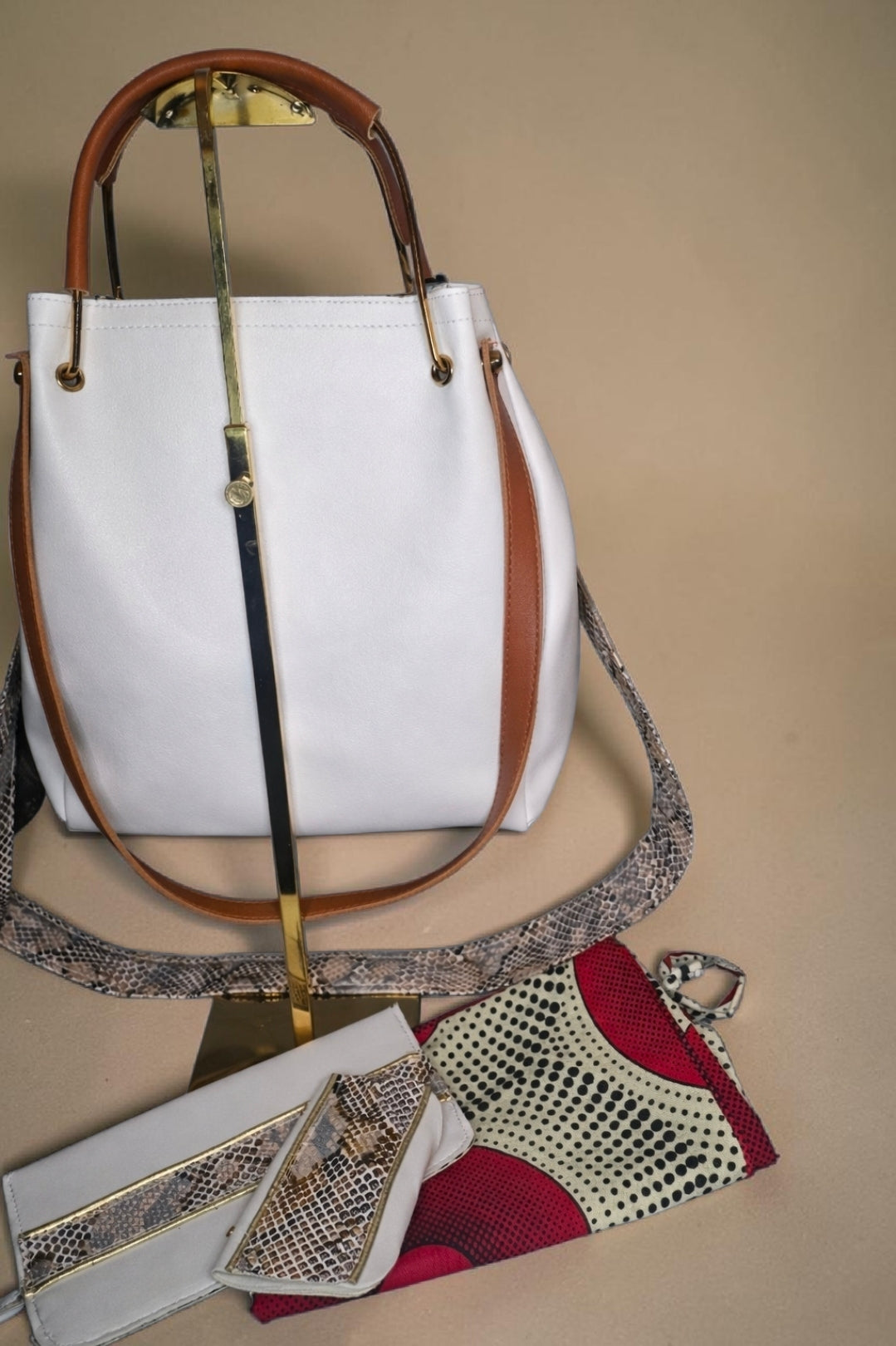 Snakeskinprint Handbag Set (995 kr)
