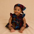 African waxprint Baby Dress and headscarf (399 kr)