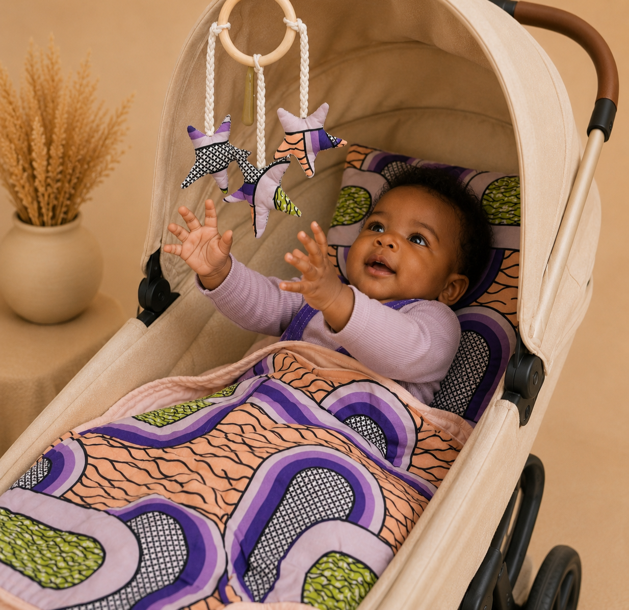 African waxprint/ Baby Stroller Set (995 kr)
