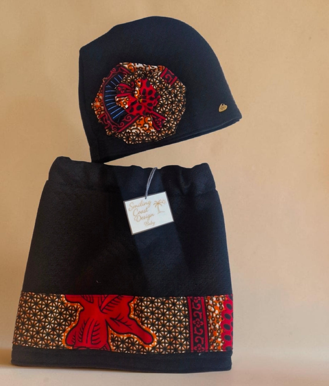 African Wax Print Baby Skirt & Hat Set (399 kr)