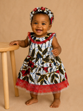 African Wax Print Baby Dress & Headband Set – 9–12 Months(449 kr)