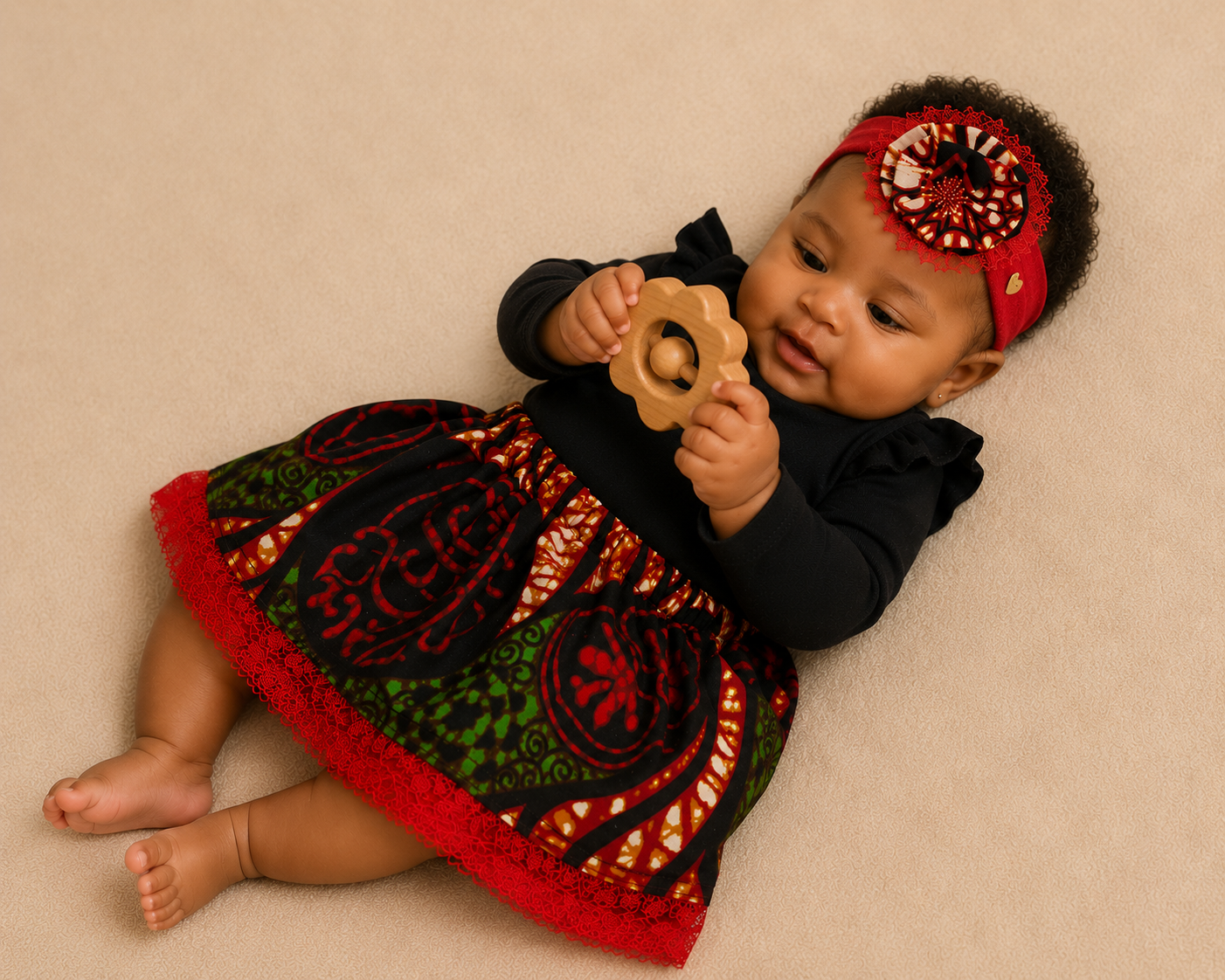 African waxprint Baby skirt & Headband set(349kr)