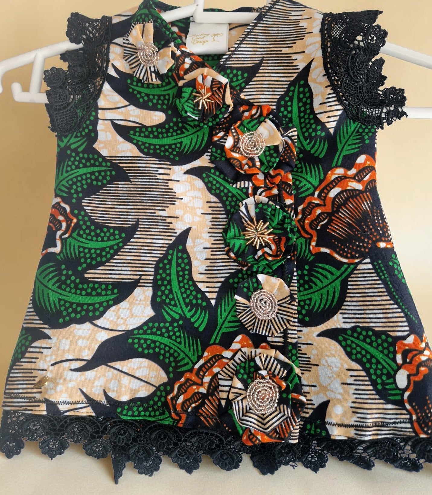 African waxprint Baby Dress & Headband(449kr)