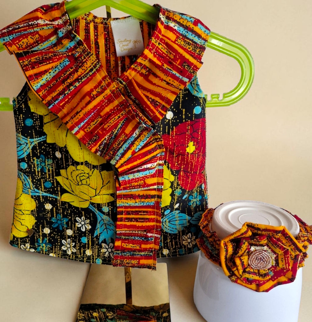 African Wax Print Baby Dress & Headband Set (429 kr)