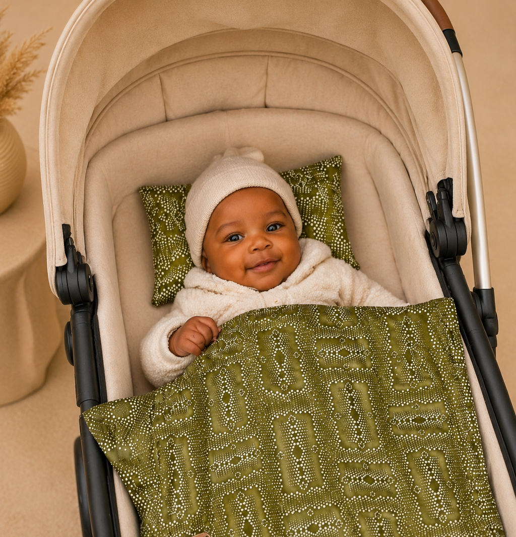 African waxprint/ Baby stroller Set (399 kr)