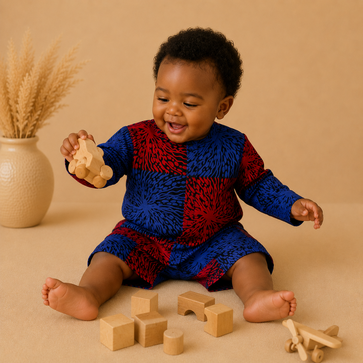 African waxprint Baby Boy Set (449kr)