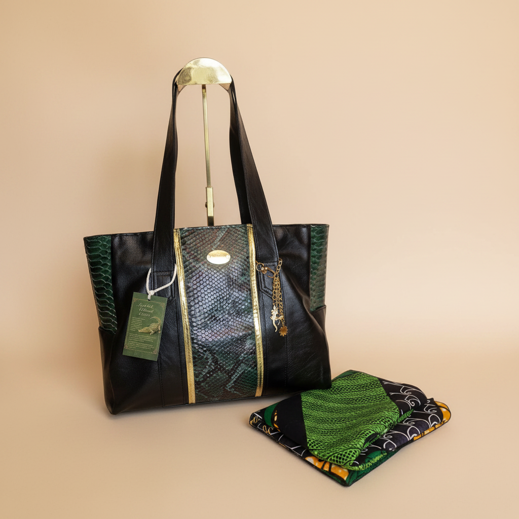 Crocodileprint/Vegan Leather -Shopper bag (1295 kr)