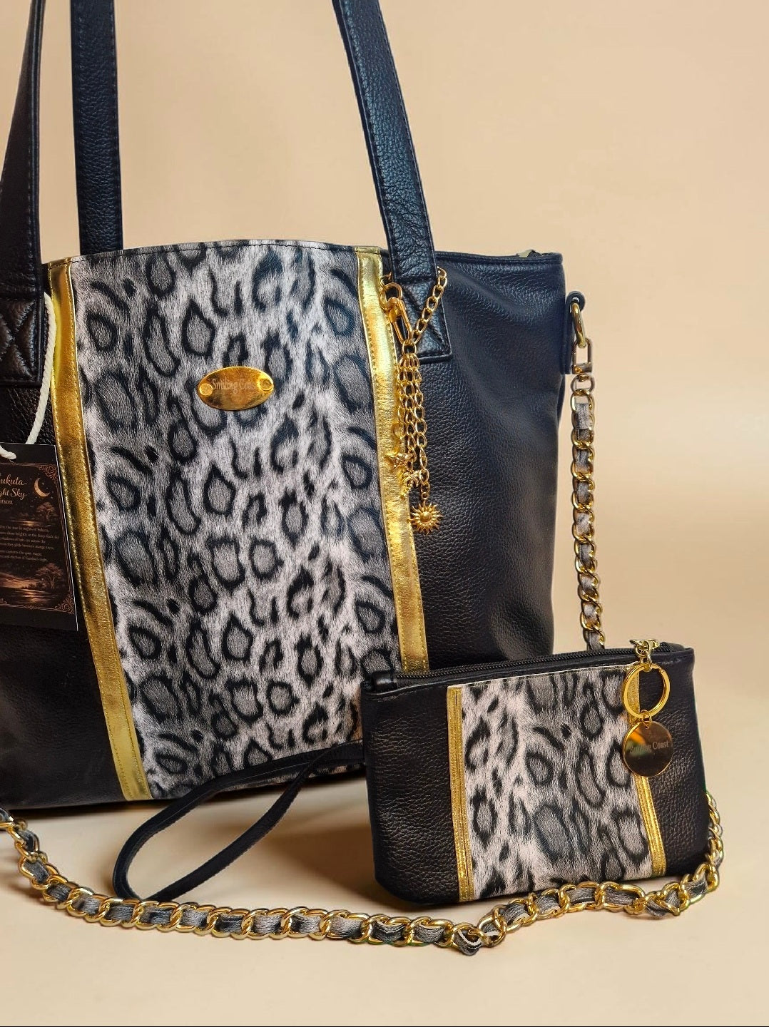 Luxury Animal Print Tote Bag Set with Wallet (995 kr)
