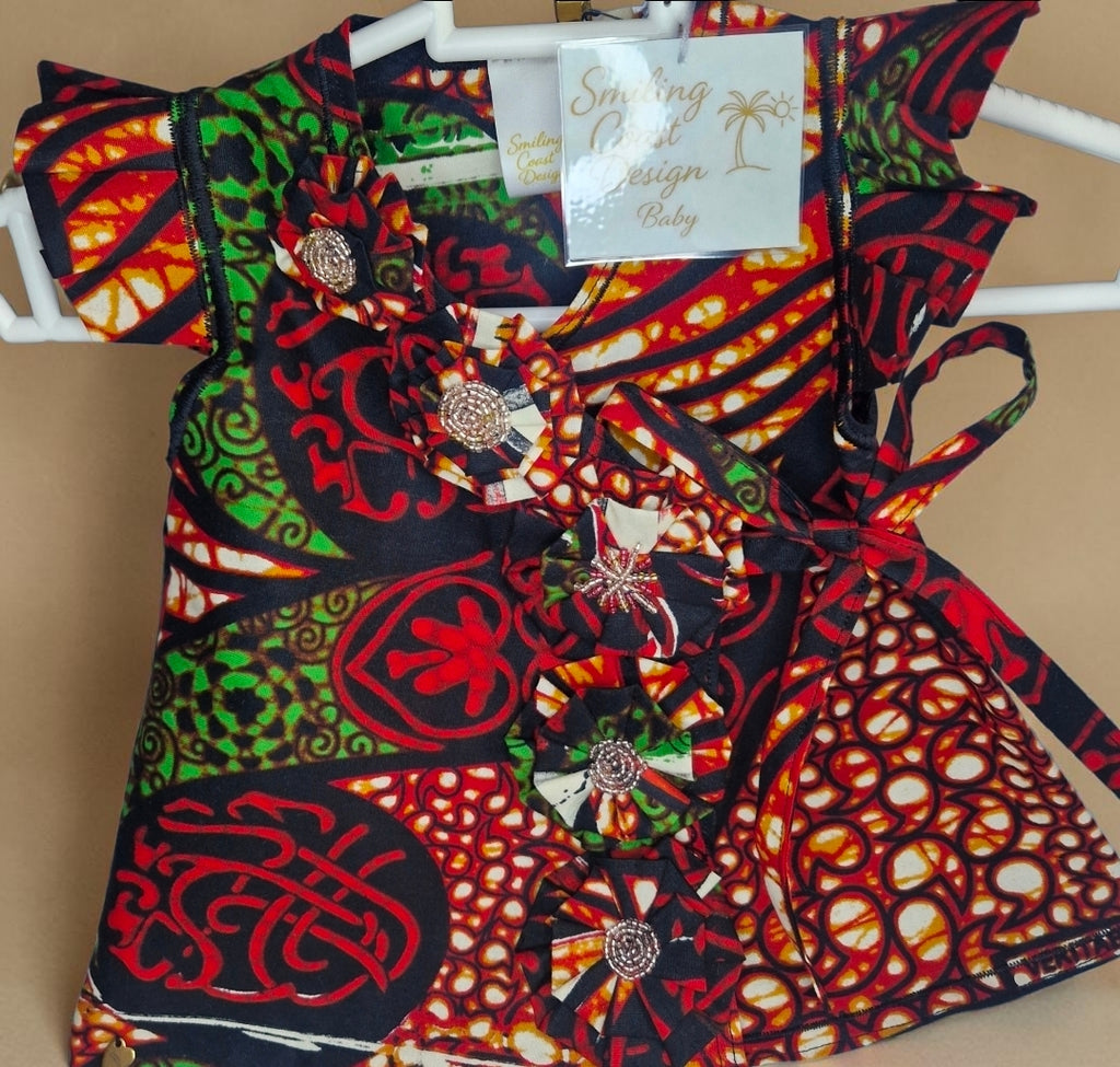 African waxprint Baby dress & Headband Set (399 kr)