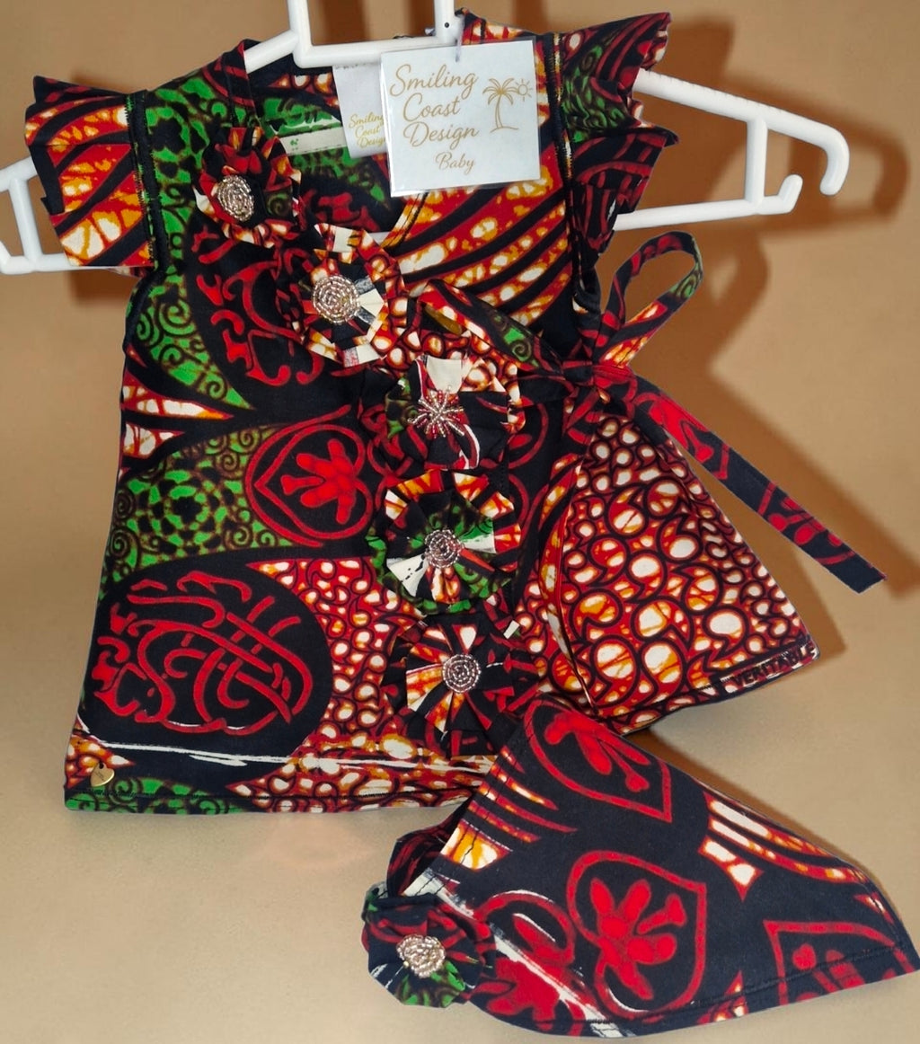 African waxprint Baby dress & Headband Set (399 kr)