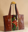 African Waxprint/Vegan Leather Shopper bag (1295 kr)