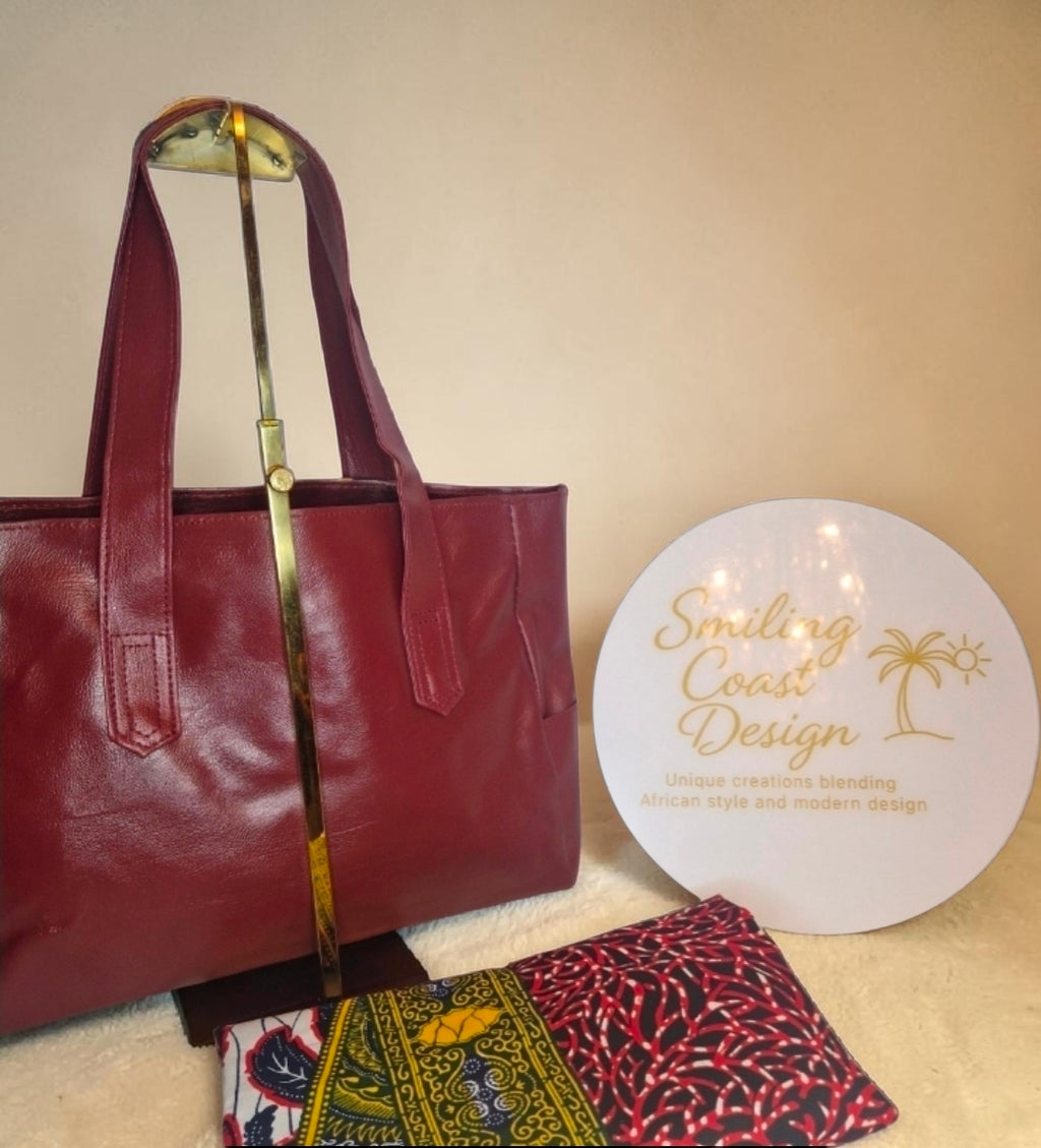 African waxprint/Vegan Leather -Shopper bag (995 kr)