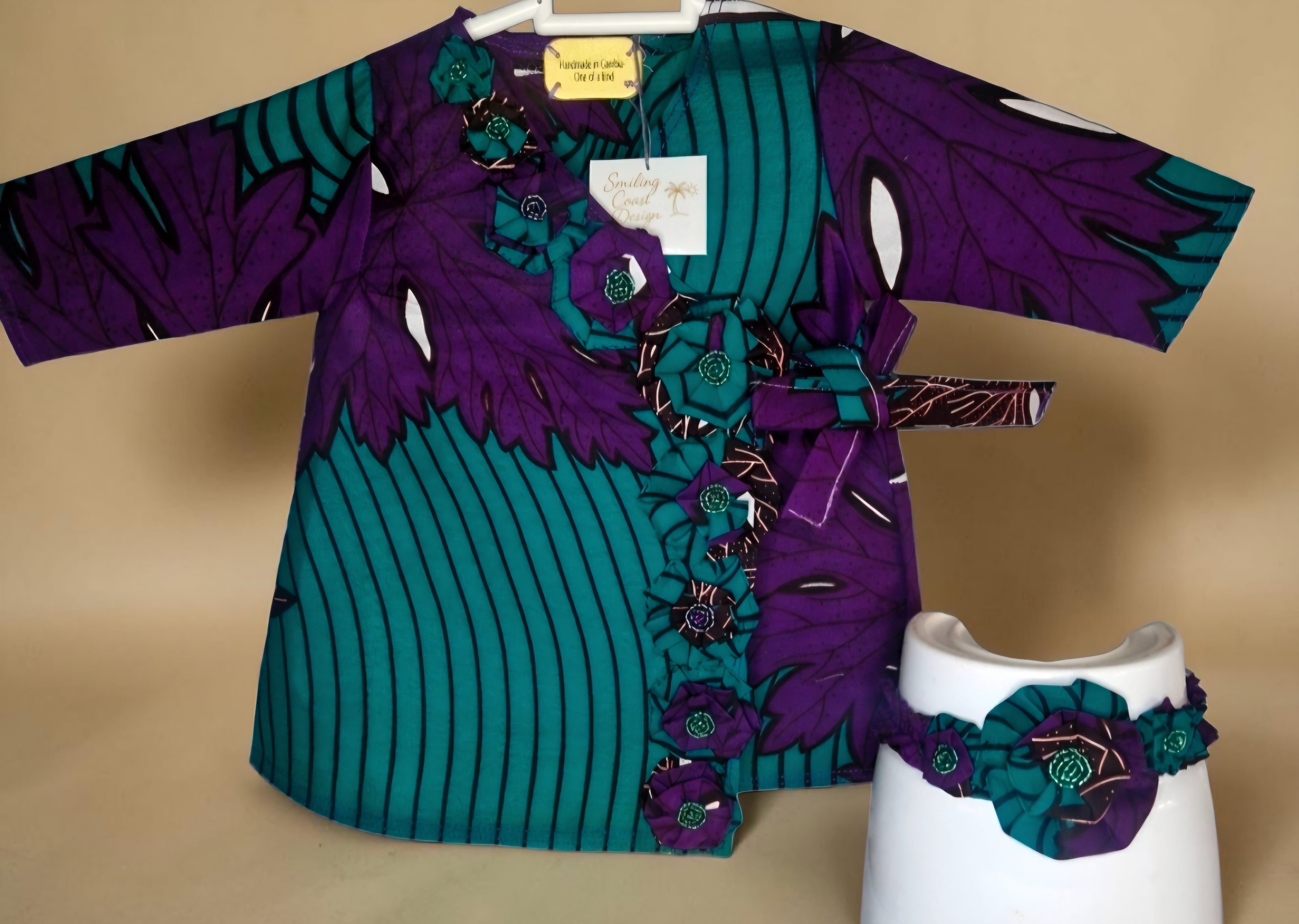 African Waxprint Baby Dress & Headband Set (399 kr)