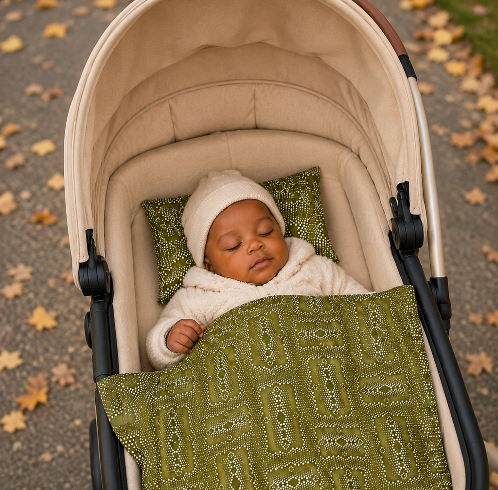 African waxprint/ Baby stroller Set (399 kr)